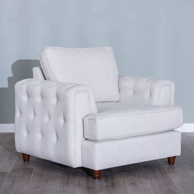 Moscow 1 Seater Fabric Sofa - Light Grey