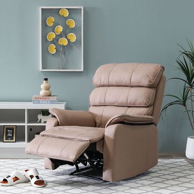 Cleon 1-Seater Fabric Manual Recliner - Brown - With 2-Year Warranty