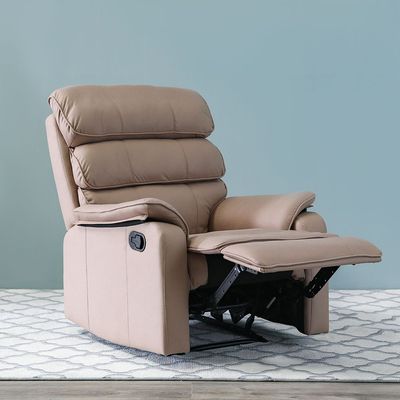 Cleon 1-Seater Fabric Manual Recliner - Brown - With 2-Year Warranty