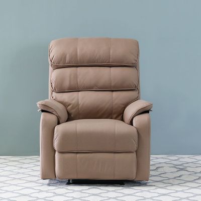 Cleon 1-Seater Fabric Manual Recliner - Brown - With 2-Year Warranty