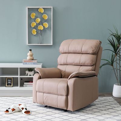 Cleon 1-Seater Fabric Manual Recliner - Brown - With 2-Year Warranty