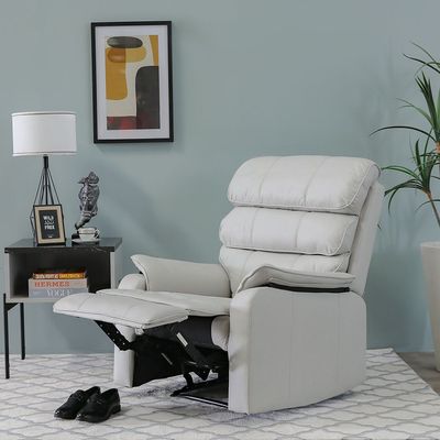 Cleon 1-Seater Fabric Manual Recliner - Cool Grey - With 2-Year Warranty