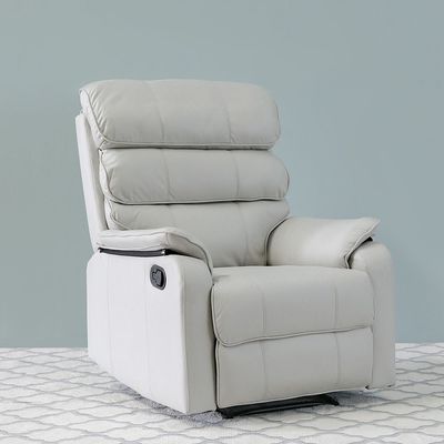 Cleon 1-Seater Fabric Manual Recliner - Cool Grey - With 2-Year Warranty