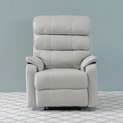 Cleon 1-Seater Fabric Manual Recliner - Cool Grey - With 2-Year Warranty