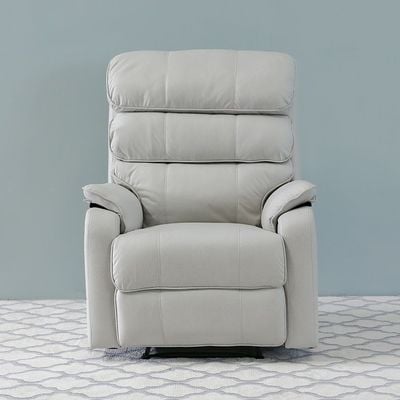 Cleon 1 Seater Fabric Manual Recliner - Cool Grey