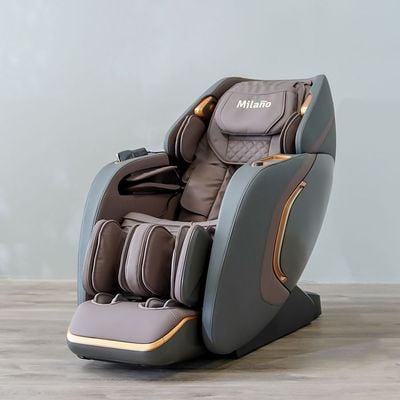 Kaito Leather Massage Chair - Grey / Brown