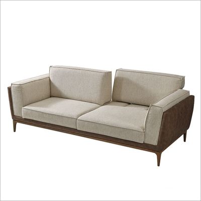 Aura 3-Seater Fabric Sofa - Beige / Brown - With 2-Year Warranty