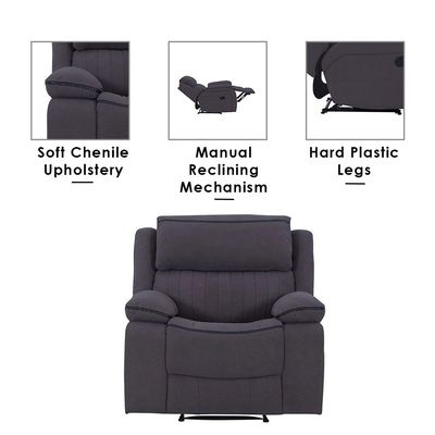 Illumi 1 Seater Motion Recliner - Smoke Grey