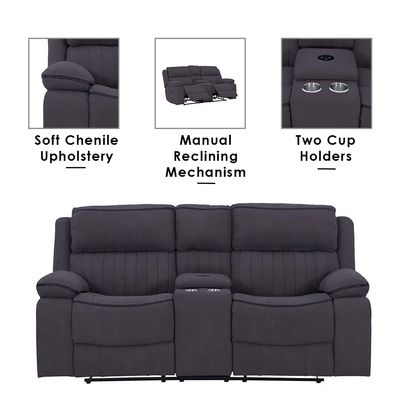 Illumi 2 Seater Motion Recliner - Smoke Grey