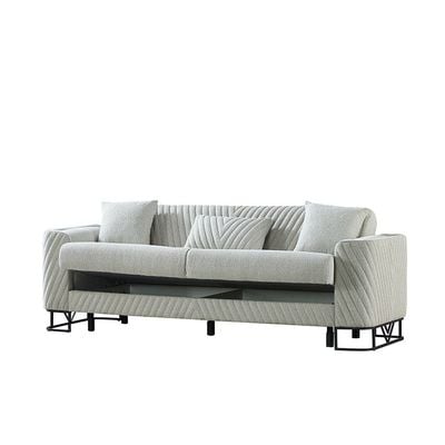 Elegance 3+1 Seater Fabric Sofa Set- Grey - With 2-Year Warranty