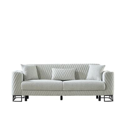 Elegance 3+1 Seater Fabric Sofa Set- Grey - With 2-Year Warranty