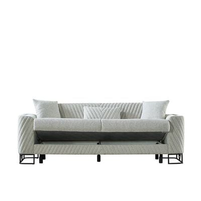 Elegance 3+1 Seater Fabric Sofa Set- Grey - With 2-Year Warranty