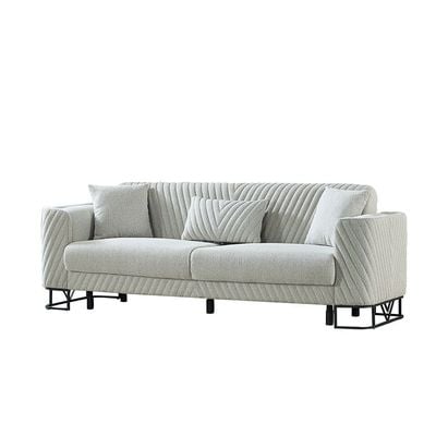 Elegance 3+1 Seater Fabric Sofa Set- Grey - With 2-Year Warranty