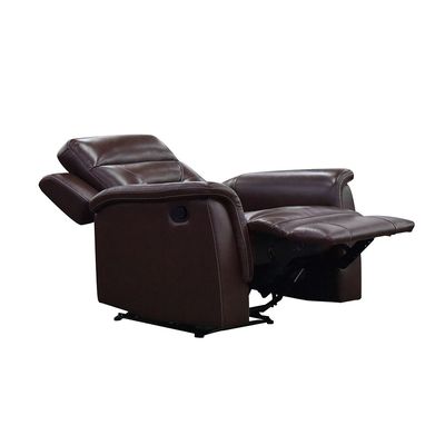 Houston 1 Seater Half Pure Leather Recliner-Chocolate