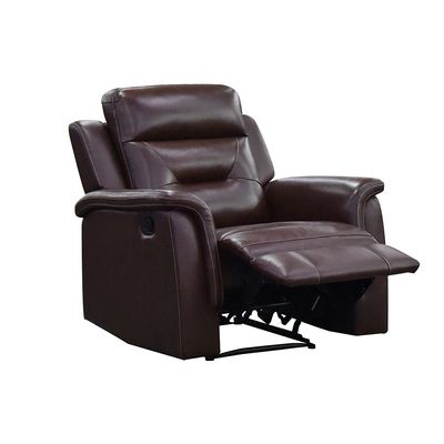 Houston 1 Seater Half Pure Leather Recliner-Chocolate