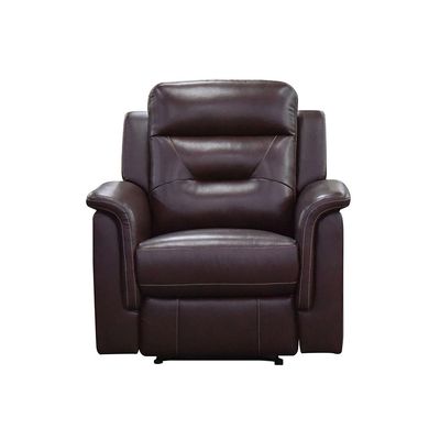 Houston 1 Seater Half Pure Leather Recliner-Chocolate