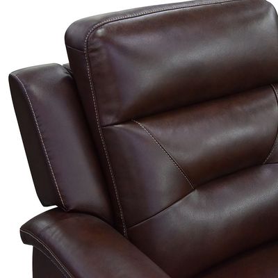 Houston 1 Seater Half Pure Leather Recliner-Chocolate