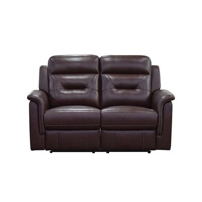 Houston 2 Seater Half Pure Leather  Recliner-Chocolate