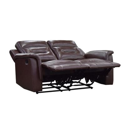 Houston 2 Seater Half Pure Leather  Recliner-Chocolate