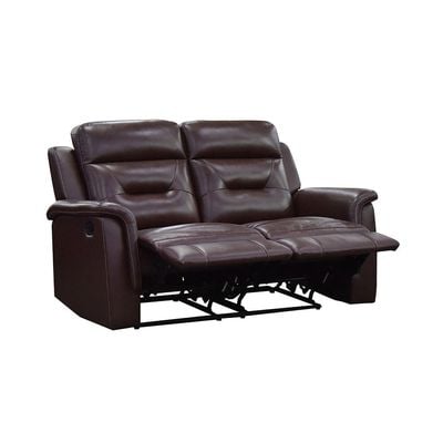 Houston 2 Seater Half Pure Leather  Recliner-Chocolate