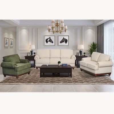 Portland 3-Seater Fabric Sofa – Beige - With 2-Year Warranty