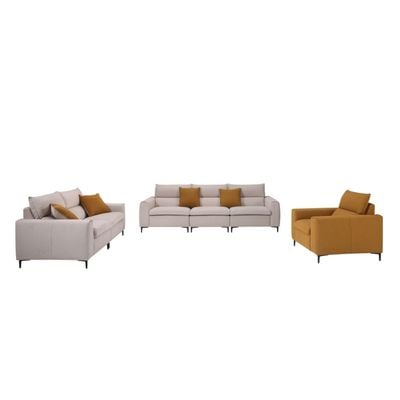 Palermo 3+2+1 Seater Fabric Sofa Set - Beige - With 2 Years Warranty