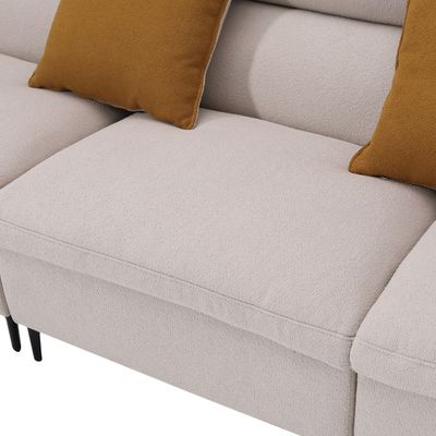 Palermo 3-Seater Fabric Sofa - Beige - With 2 Years Warranty