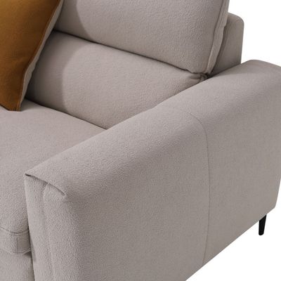 Palermo 3-Seater Fabric Sofa - Beige - With 2 Years Warranty