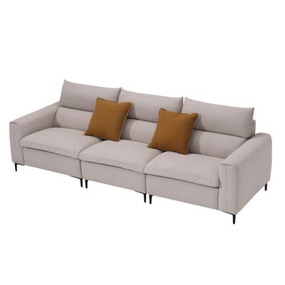 Palermo 3-Seater Fabric Sofa - Beige - With 2 Years Warranty