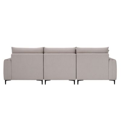 Palermo 3-Seater Fabric Sofa - Beige - With 2 Years Warranty