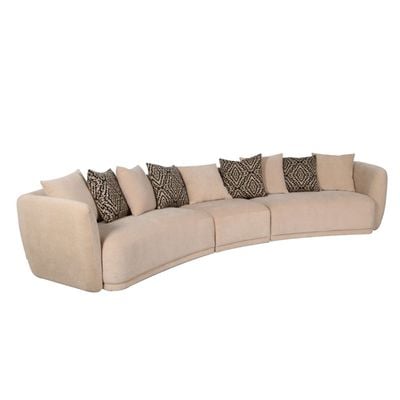 Fresno 5+3+1+1 Seater Fabric Sofa Set – Sand