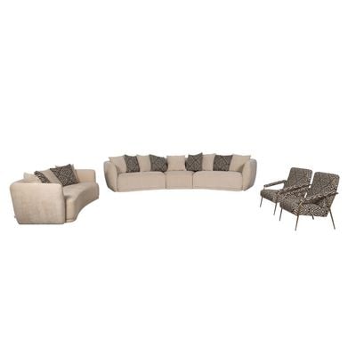 Fresno 3-Seater Fabric Sofa – Sand