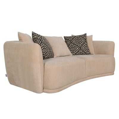 Fresno 3-Seater Fabric Sofa – Sand