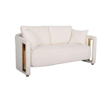 Sassari 3-Seater Fabric Sofa - White - With 2-Year Warranty
