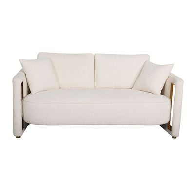 Sassari 3-Seater Fabric Sofa - White - With 2-Year Warranty