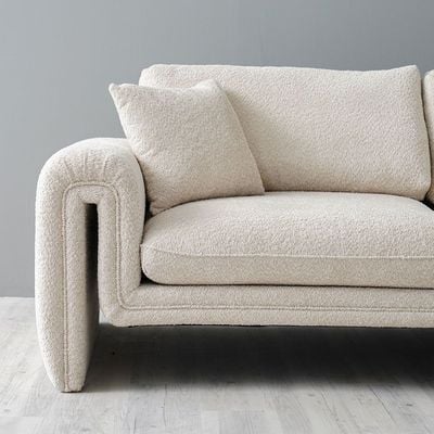 Modena 3-Seater Fabric Sofa - Milky White