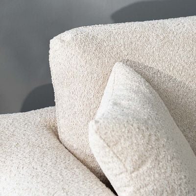 Modena 3-Seater Fabric Sofa - Milky White