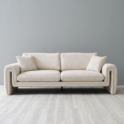 Modena 3-Seater Fabric Sofa - Milky White