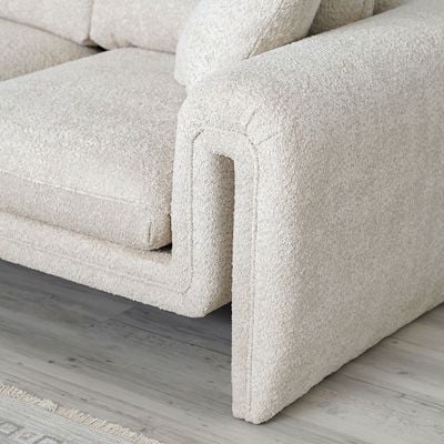 Modena 3-Seater Fabric Sofa - Milky White