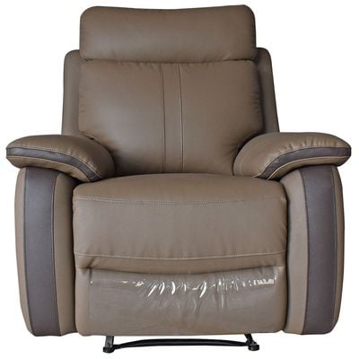 Arlington 1-Seater Faux Leather Manual Recliner – Tan – With 2-Year Warranty