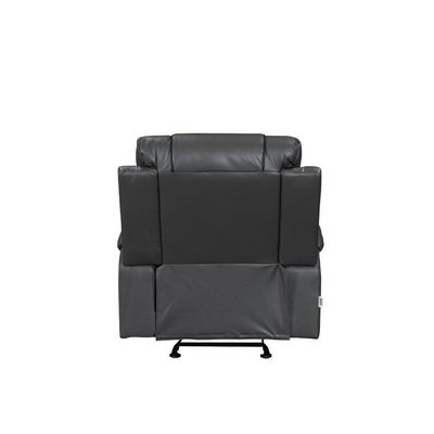 Fremont 1 Seater Air Leather Glider Recliner - Dark Grey / Black