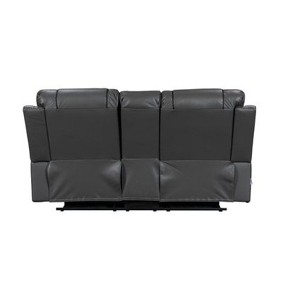 Fremont 2 Seater Air Leather Glider Recliner - Dark Grey / Black