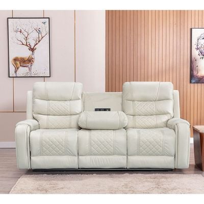 Fremont 3 Seater  Fabric Recliner - Beige