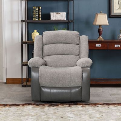 Greensboro 1 Seater Fabric Manual Motion Recliner - Dark Grey