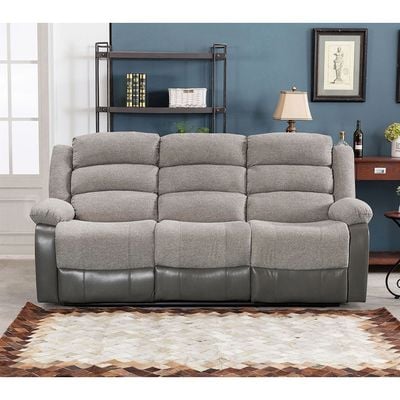 Greensboro 3+2+1 Seater Fabric Manual Motion Recliner Set- Dark Grey