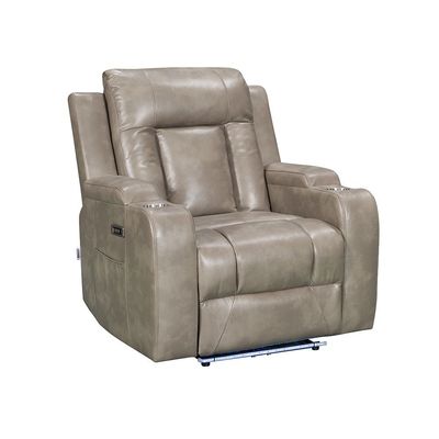 Tacos 1 Seater Faux Leather Power Motion Recliner - Taupe