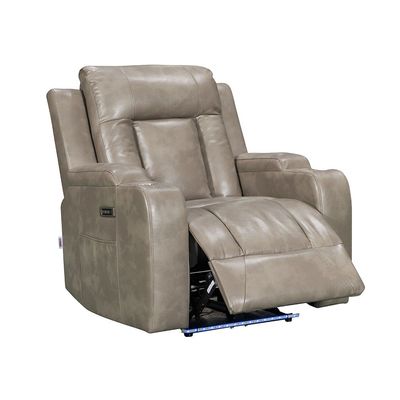 Tacos 1 Seater Faux Leather Power Motion Recliner - Taupe