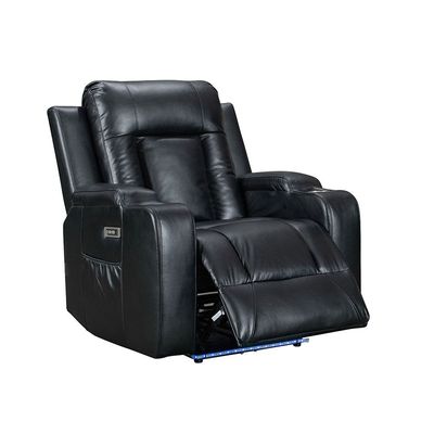 Tacos 1 Seater Faux Leather Power Motion Recliner - Black