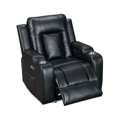 Tacos 1 Seater Faux Leather Power Motion Recliner - Black