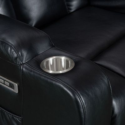 Tacos 1 Seater Faux Leather Power Motion Recliner - Black